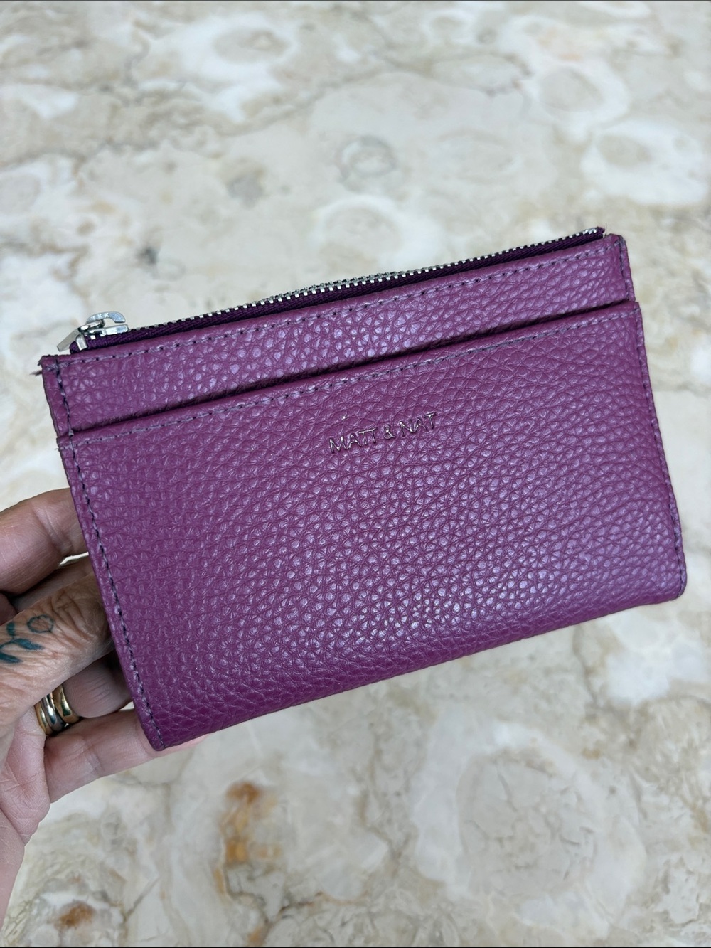 Matt & Nat Purple Vegan Leather Bifold Wallet